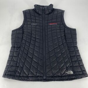 The North Face ThermoBall Vest Womens XL Black Quilted Insulated Moderna Logo
